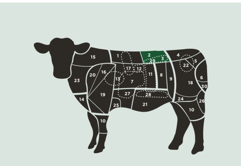 Ubicación Lomo Liso en el vacuno