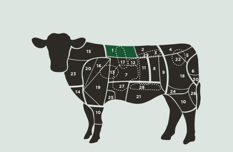 Ubicación Lomo Vetado en el vacuno